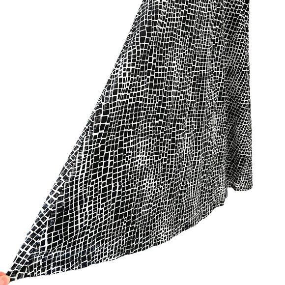 Kenneth Cole Reaction NEW Black & White Tribal Print Midi Dress Size L - Picture 6 of 15